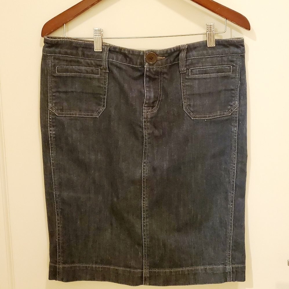 Express knee length denim jean skirt size …